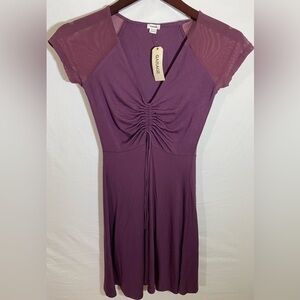 NWT 4 for $25 💜 Garage Plum Ruched Front Mini Dress 💜 XS